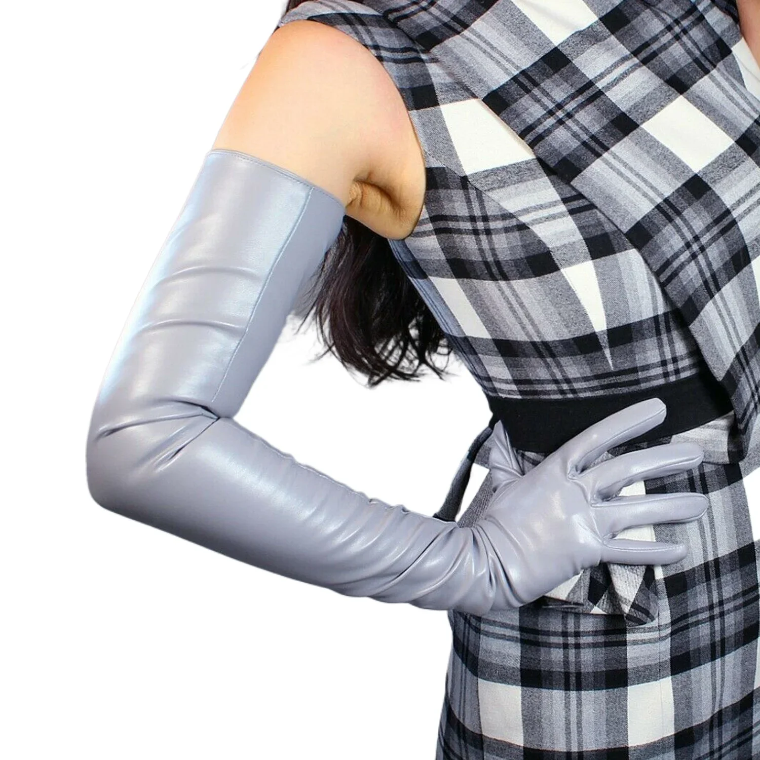 DooWay LONG GLOVES Faux Leather Lambskin Sheepskin PU 28" 70cm Light Silver Gray Grey Evening Dressing Halloween Costumes Glove
DooWay LONG GLOVES Faux Leather Lambskin Sheepskin PU 28" 70cm Light Silver Gray Grey Evening Dressing Halloween Costumes Glove