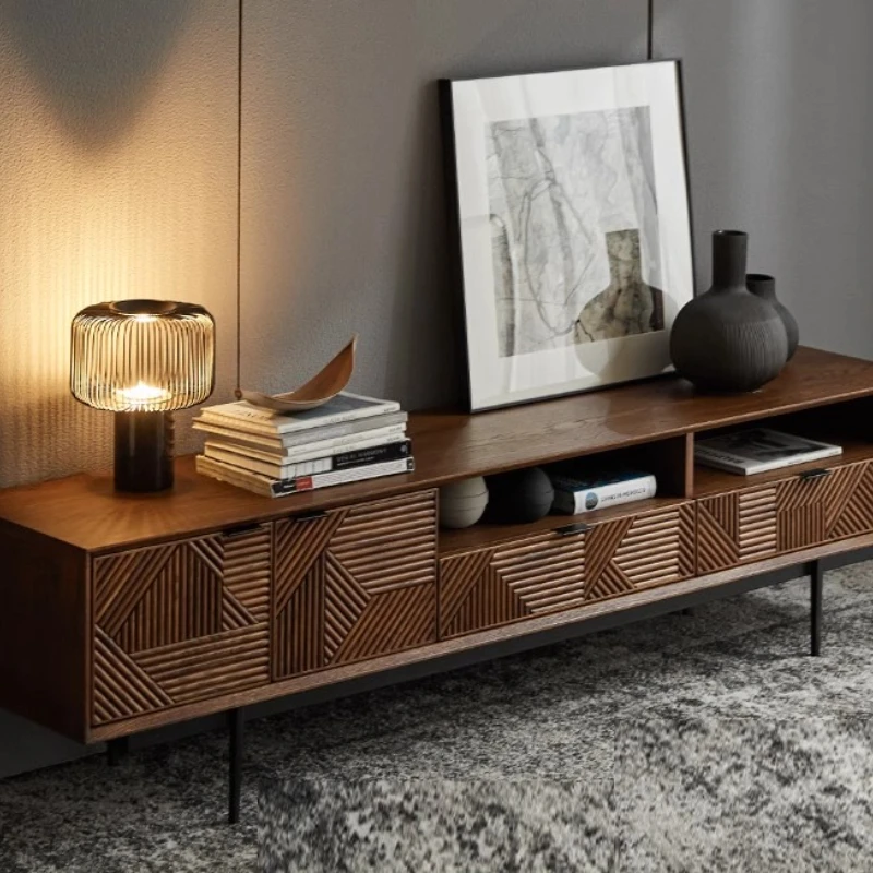 Medieval Nordic Brown Style Mueble TV Cabinet Living Room Entertainment Center Carving Dark Solid Wood Retro Home Furniture
Medieval Nordic Brown Style Mueble TV Cabinet Living Room Entertainment Center Carving Dark Solid Wood Retro Home Furniture