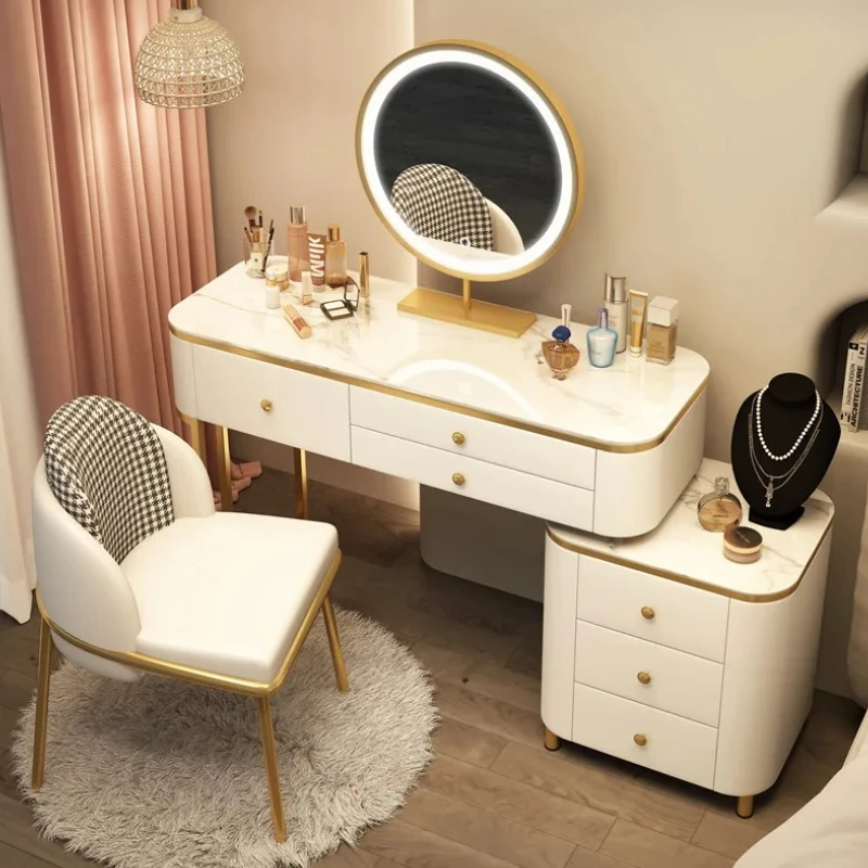 Women Luxury Wooden Dresser Mirror Set Drawer Modern Princess Vanity Desk Makeup Storage Penteadeira Para Quarto Furniture
Women Luxury Wooden Dresser Mirror Set Drawer Modern Princess Vanity Desk Makeup Storage Penteadeira Para Quarto Furniture