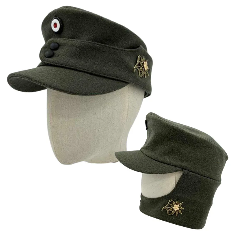 New Trendy German Edelweiss Hat Winter Cap Mountain Troops Green Vintage Officer Adult Men Military Hat Edelweiss Cap Patrol Hat
New Trendy German Edelweiss Hat Winter Cap Mountain Troops Green Vintage Officer Adult Men Military Hat Edelweiss Cap Patrol Hat