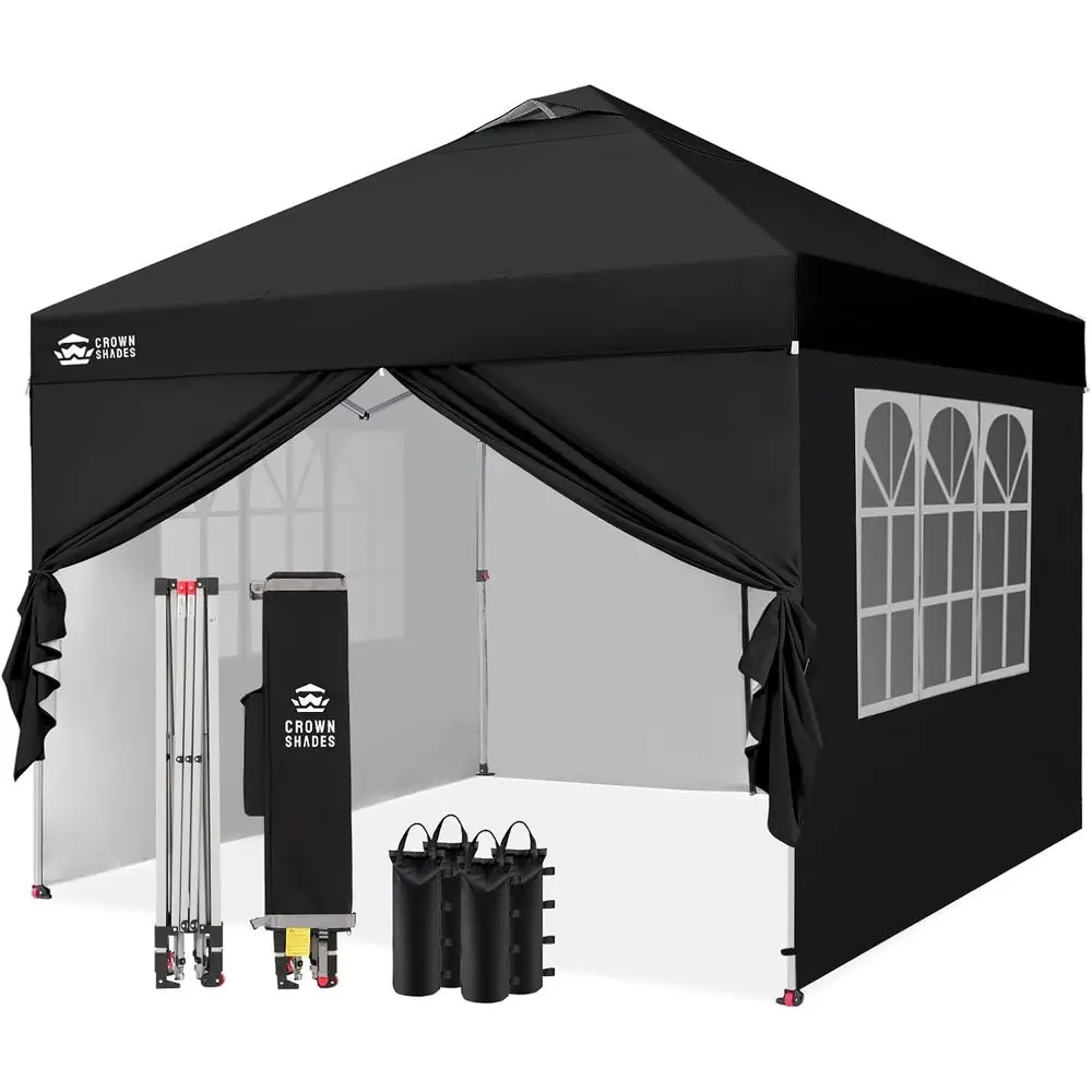 10X10 Up , Outdoor Camping Tent, 150D Silver-Coated abric, with 4 Sidewalls, 4 Sand Bags, Metal e, Black
10X10 Up , Outdoor Camping Tent, 150D Silver-Coated abric, with 4 Sidewalls, 4 Sand Bags, Metal e, Black