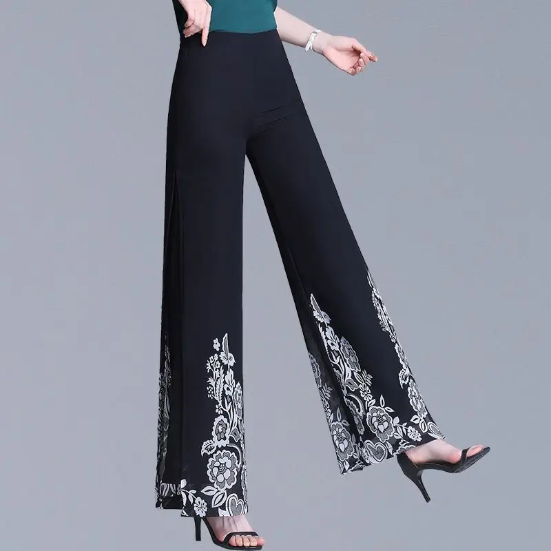 Dance Friendly Women's Loose High Waisted Double Layer Printed Chiffon Palazzo Pants Summer Flowy Slimming Wide Leg Trousers
Dance Friendly Women's Loose High Waisted Double Layer Printed Chiffon Palazzo Pants Summer Flowy Slimming Wide Leg Trousers