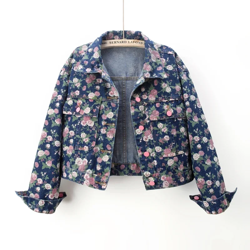 Vintage Print Big Pocket Long Sleeve Denim Jacket Women Cowboy Outerwear Chaquetas Mujer Autumn Loose Short Jeans Jacket Female
Vintage Print Big Pocket Long Sleeve Denim Jacket Women Cowboy Outerwear Chaquetas Mujer Autumn Loose Short Jeans Jacket Female
