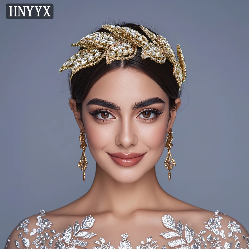HNYYX Vintage Bridal Hair Accessories Luxury Leaves Rhinestone Headband Heavy Industry Headdress Wedding Dress Headwear A354 
HNYYX Vintage Bridal Hair Accessories Luxury Leaves Rhinestone Headband Heavy Industry Headdress Wedding Dress Headwear A354