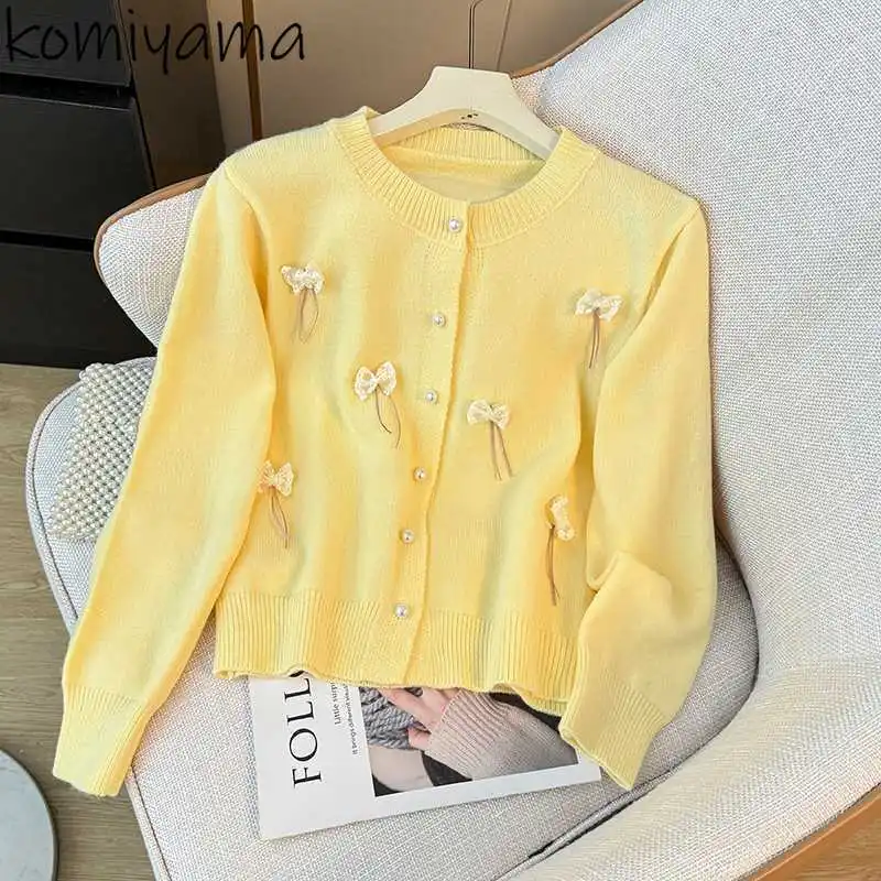 3d Bow Knit Cardigan O-Neck Single-breasted Sweater Long-sleeve Woman 2025 Clothing Autumn Sweet Soft Cardigans Clothes
3d Bow Knit Cardigan O-Neck Single-breasted Sweater Long-sleeve Woman 2025 Clothing Autumn Sweet Soft Cardigans Clothes