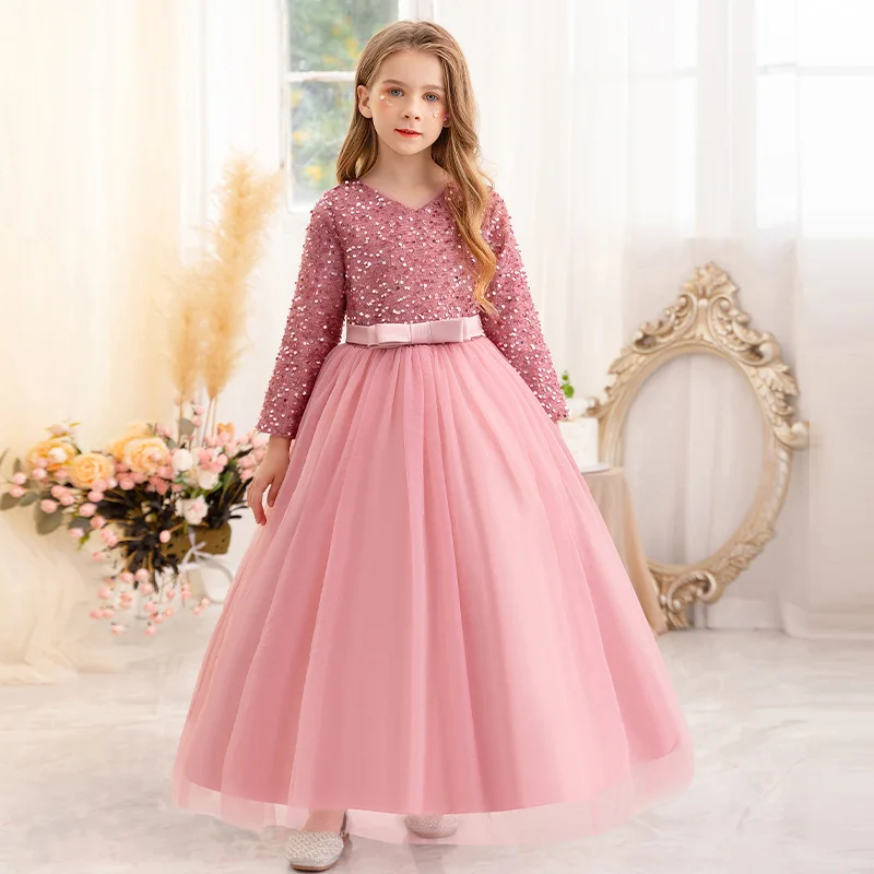 Children's catwalk long evening princess flower girls party wedding dress host piano performance costume
Children's catwalk long evening princess flower girls party wedding dress host piano performance costume