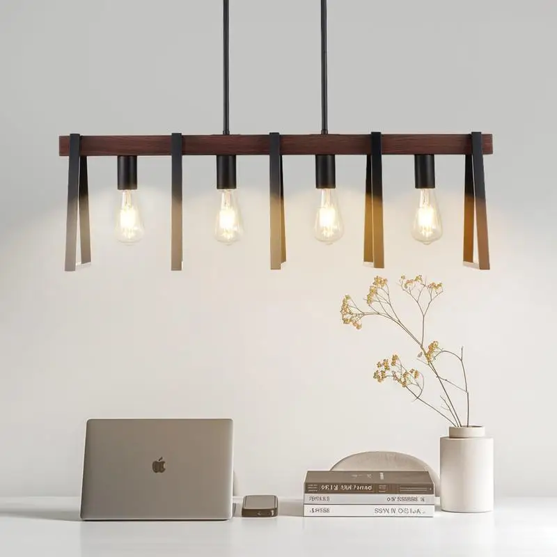 4-Light Kitchen Island Pendant Lights, 60W, Adjustable Dining Room Light Fixture with 2 x 6'' and 6 x 12'' Rods, Industrial
4-Light Kitchen Island Pendant Lights, 60W, Adjustable Dining Room Light Fixture with 2 x 6'' and 6 x 12'' Rods, Industrial