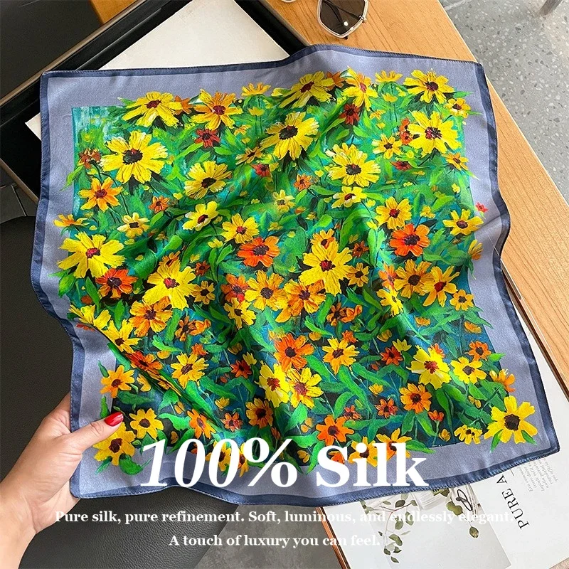 100% Real Silk Scarf Women Square Headband Neck Scarves Fashion Print Hair Band Wrap Bandana Small Neckerchief Female Foulard
100% Real Silk Scarf Women Square Headband Neck Scarves Fashion Print Hair Band Wrap Bandana Small Neckerchief Female Foulard
