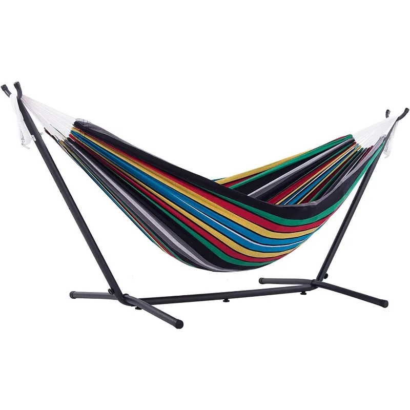 Cotton Hammock with Space Saving Steel Stand, Upgraded Polyester End Strings 450 lb Capacity - Premium Carry Bag I
Cotton Hammock with Space Saving Steel Stand, Upgraded Polyester End Strings 450 lb Capacity - Premium Carry Bag I