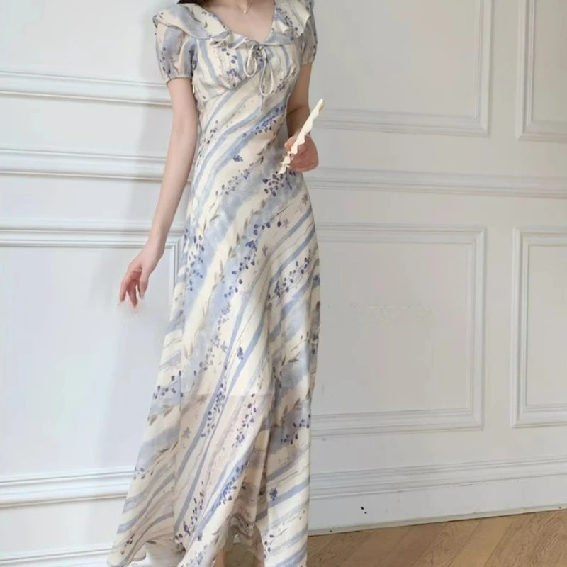 Summer New French Oblique Cut Lotus Leaf Collar Printing Temperament Long Dress Temperament Fashionable Breathable Skin-friendly
Summer New French Oblique Cut Lotus Leaf Collar Printing Temperament Long Dress Temperament Fashionable Breathable Skin-friendly