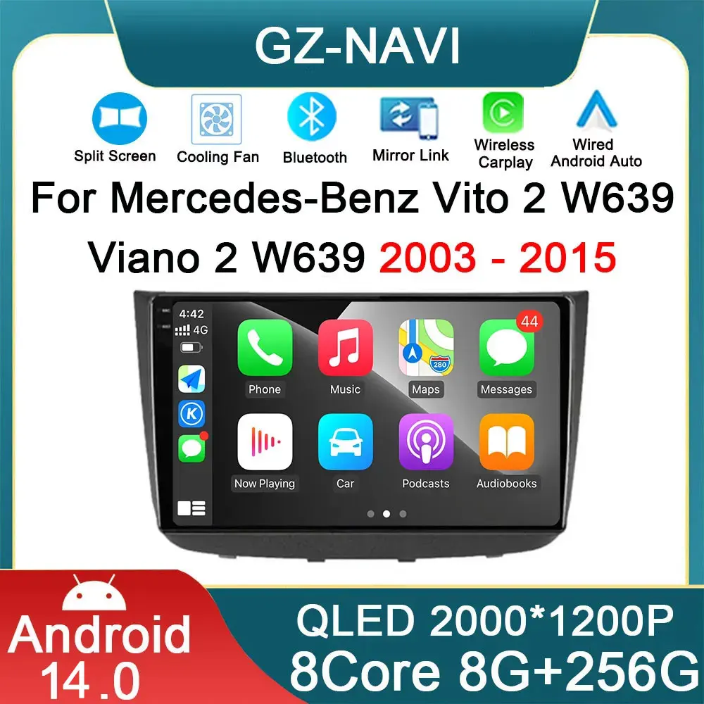 Android 14 Auto Carplay for Mercedes-Benz Vito 2 Viano 2 W639 2003 - 2015 Car Radio Multimedia Player 4G GPS Navigation DSP
Android 14 Auto Carplay for Mercedes-Benz Vito 2 Viano 2 W639 2003 - 2015 Car Radio Multimedia Player 4G GPS Navigation DSP