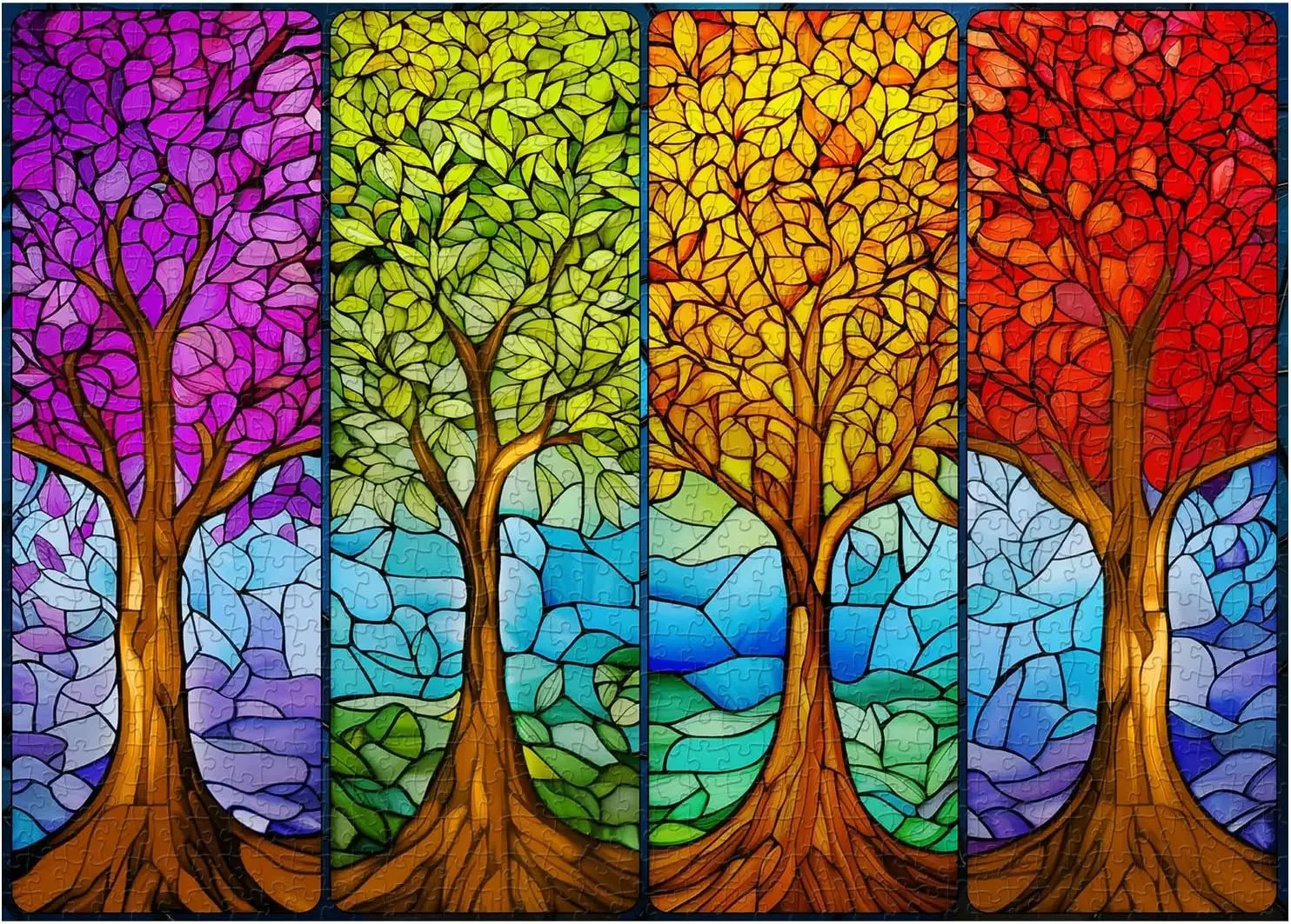 1000 Pcs Wooden Puzzle Stained Glass Tree Jigsaw Puzzle for Gameroom Bedroom Livingroom Decor Challenging Family Activity Games
1000 Pcs Wooden Puzzle Stained Glass Tree Jigsaw Puzzle for Gameroom Bedroom Livingroom Decor Challenging Family Activity Games