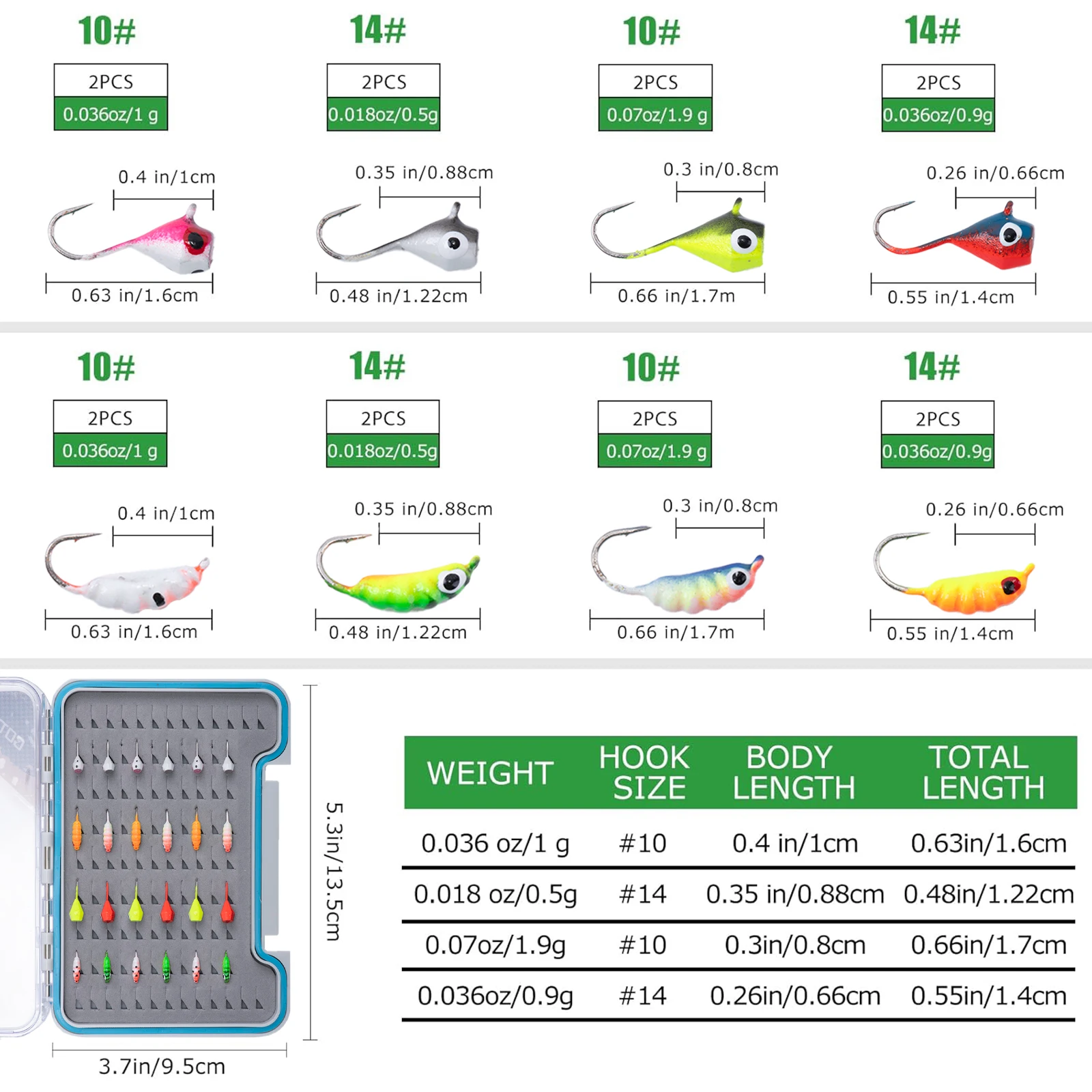 Набор зимних рыболовных приманок Goture для подледной рыбалки, 24 шт./упак., портативные, тонущие, с прочными крючками, устойчивые к коррозии, для пресной и соленой воды
Набор зимних рыболовных приманок Goture для подледной рыбалки, 24 шт./упак., портативные, тонущие, с прочными крючками, устойчивые к коррозии, для пресной и соленой воды