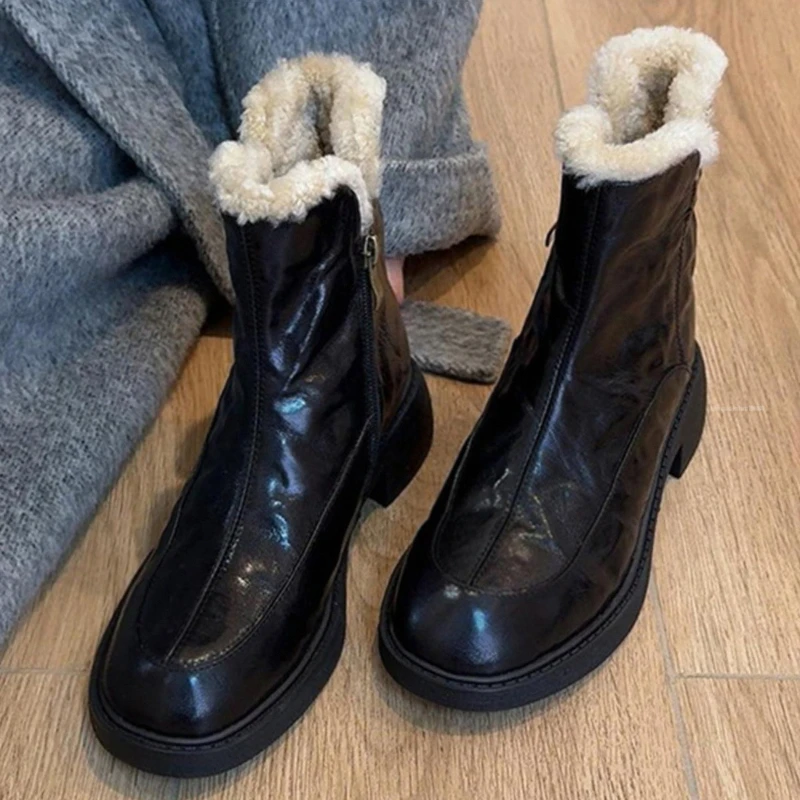 Winter Vintage Thick Heel Women Ankle Boots Comfort Short Plush Shoes Street Style Female Cotton Short Botas Para Mujer
Winter Vintage Thick Heel Women Ankle Boots Comfort Short Plush Shoes Street Style Female Cotton Short Botas Para Mujer