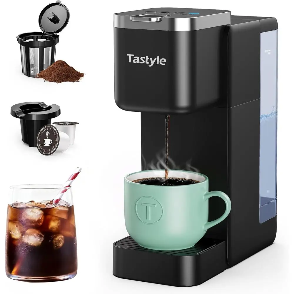 Compact Single-Serve Coffee Maker: Brews Iced & Hot Coffee, K-Cup or Grounds, 40oz Reservoir, 6-24 Oz Sizes, 7.3 Travel Mug, Bla
Compact Single-Serve Coffee Maker: Brews Iced & Hot Coffee, K-Cup or Grounds, 40oz Reservoir, 6-24 Oz Sizes, 7.3 Travel Mug, Bla