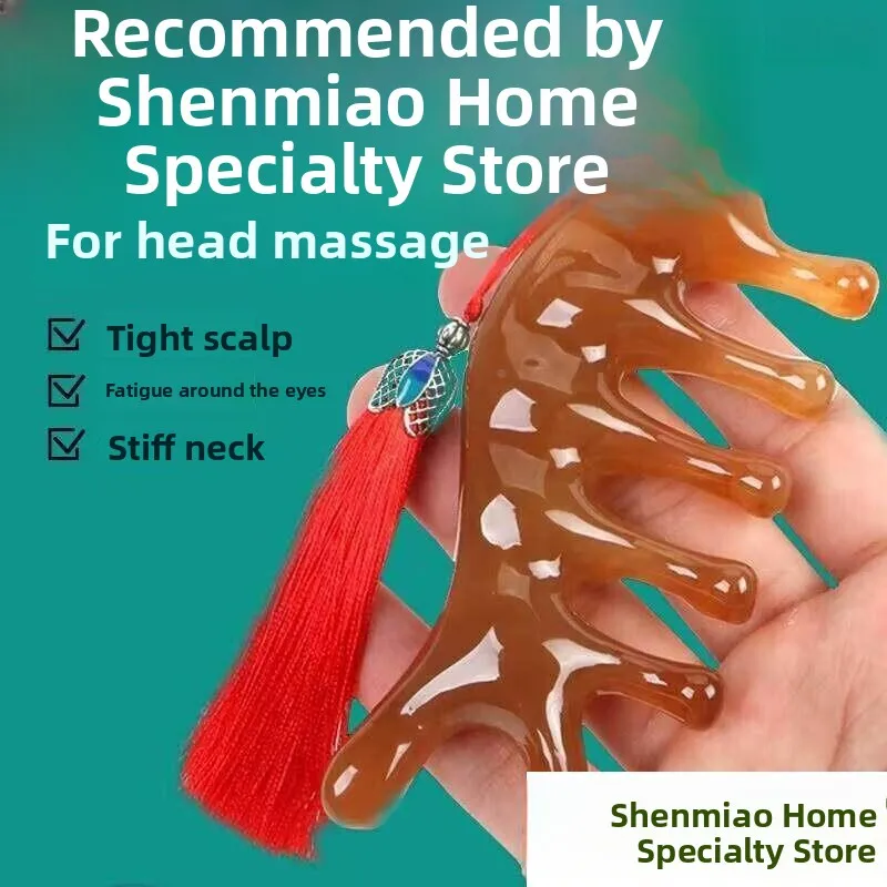 Professional Scalp Massage Comb Cow Horn Five-Tooth Combing Hair Care Tool Family Use Neck Spine Meridian Massage Comb
Professional Scalp Massage Comb Cow Horn Five-Tooth Combing Hair Care Tool Family Use Neck Spine Meridian Massage Comb