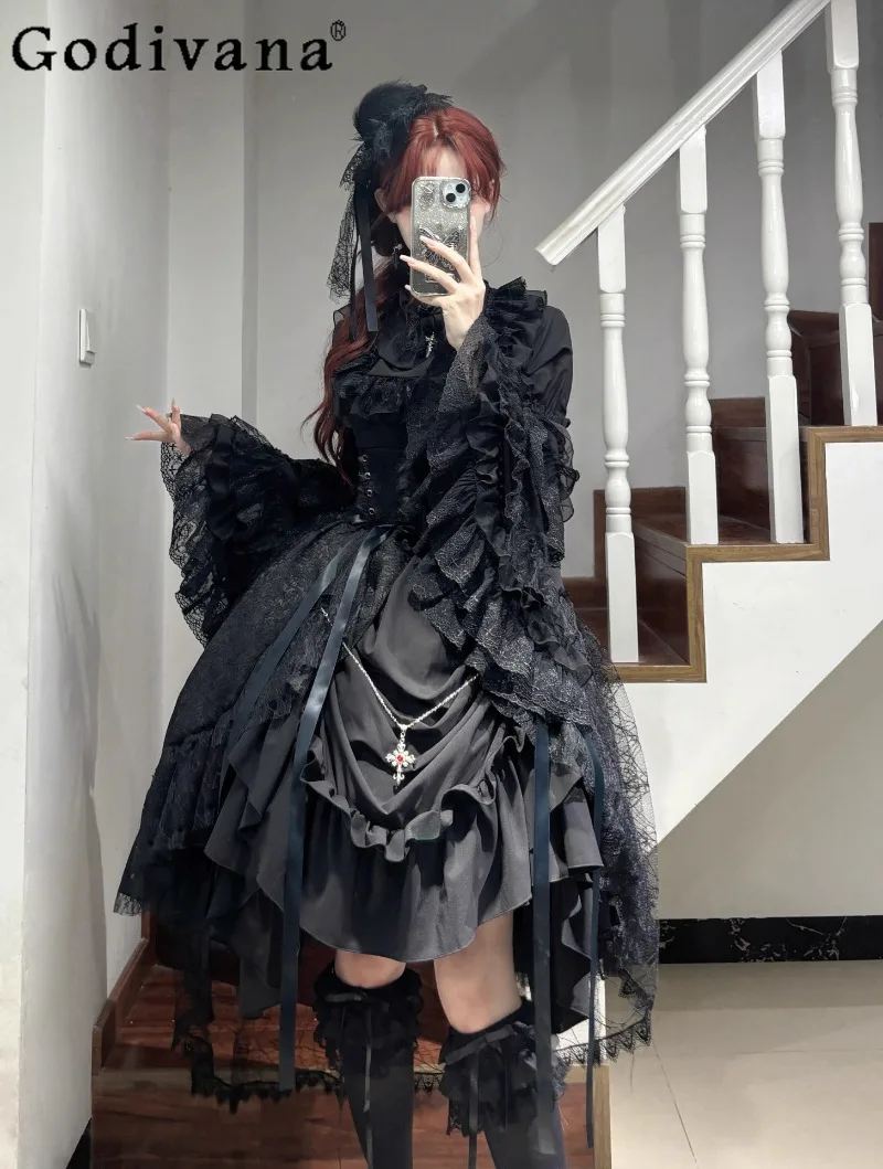 2026 new Japanese original Lolita dark gothic long-sleeve dress Halloween gothic sweet and cool girl outfit OP dress
2026 new Japanese original Lolita dark gothic long-sleeve dress Halloween gothic sweet and cool girl outfit OP dress