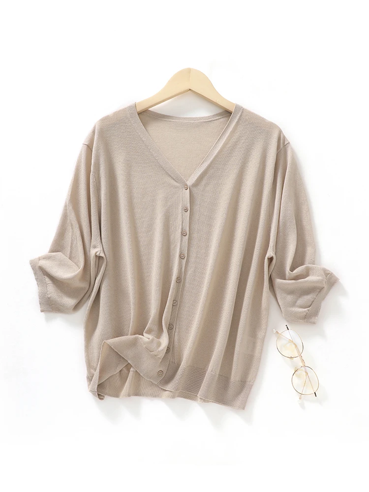 Spring Summer Knit Top, Women's Round Neck Long Sleeve Loose Fit Cover-Up, Striped Solid Color Split Hem Layering Essential
Spring Summer Knit Top, Women's Round Neck Long Sleeve Loose Fit Cover-Up, Striped Solid Color Split Hem Layering Essential
