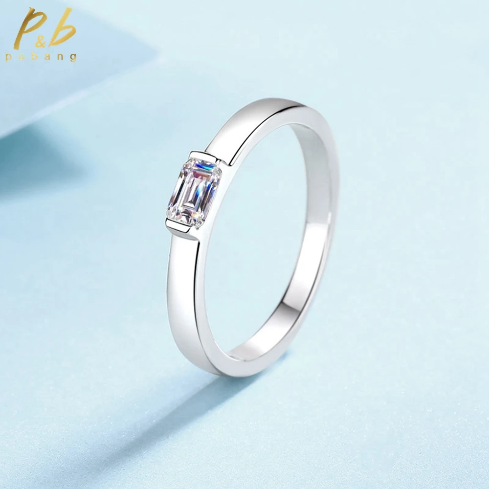 PuBang Fine Jewelry Real 925 Sterling Silver Emerald Cut GRA Moissanite Simple Diamond Ring for Women Wedding Gift Free Shipping
PuBang Fine Jewelry Real 925 Sterling Silver Emerald Cut GRA Moissanite Simple Diamond Ring for Women Wedding Gift Free Shipping
