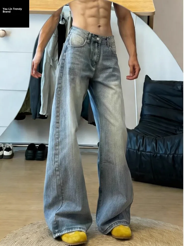 American Retro Thickened Fleece Lined Bell Bottomed High Waist Cargo Pants Bamboo Fiber Denim Jeans for Men Youth Casual Wear
American Retro Thickened Fleece Lined Bell Bottomed High Waist Cargo Pants Bamboo Fiber Denim Jeans for Men Youth Casual Wear