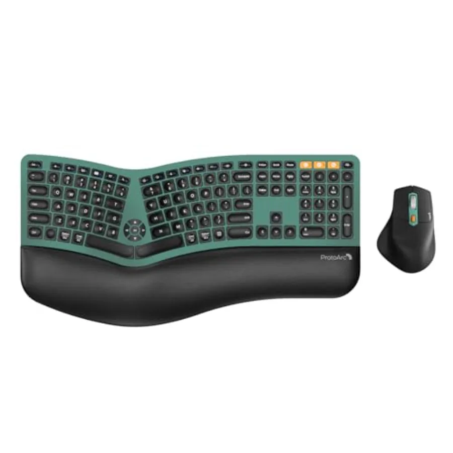 Ergonomic Wireless Keyboard Mouse Combo EKM01 Plus for Office Use ABS Plastic Gray Split Design with Wrist Rest and Multi-Devic
Ergonomic Wireless Keyboard Mouse Combo EKM01 Plus for Office Use ABS Plastic Gray Split Design with Wrist Rest and Multi-Devic