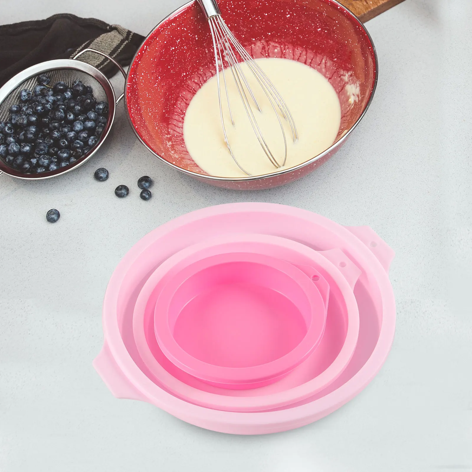 3pcs Silicone Cake Molds Round Baking Pans Reusable Non-Stick Easy Release Diy Layer Cake Tray For Cookies Mousses Baking
3pcs Silicone Cake Molds Round Baking Pans Reusable Non-Stick Easy Release Diy Layer Cake Tray For Cookies Mousses Baking