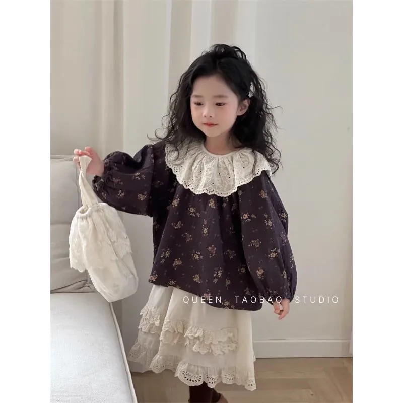 Girls' Skirt Set Spring and Autumn New Product Children's Baby Stylish Lace Big Collar Shirt+Skirt 2-piece Set
Girls' Skirt Set Spring and Autumn New Product Children's Baby Stylish Lace Big Collar Shirt+Skirt 2-piece Set