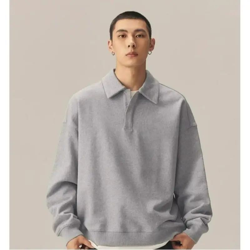 American Retro Basic Polo Collar Sweatshirt Men's Spring and Autumn Lazy Solid Color Casual Simple Loose Lapel Top
American Retro Basic Polo Collar Sweatshirt Men's Spring and Autumn Lazy Solid Color Casual Simple Loose Lapel Top