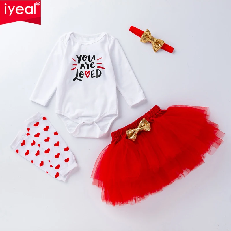 IYEAL New Valentine's Day Children's Clothing Baby Girl's Party Clothing Long Sleeve Bodysuits+Red tutu+Headband+Socks 4-Piece
IYEAL New Valentine's Day Children's Clothing Baby Girl's Party Clothing Long Sleeve Bodysuits+Red tutu+Headband+Socks 4-Piece