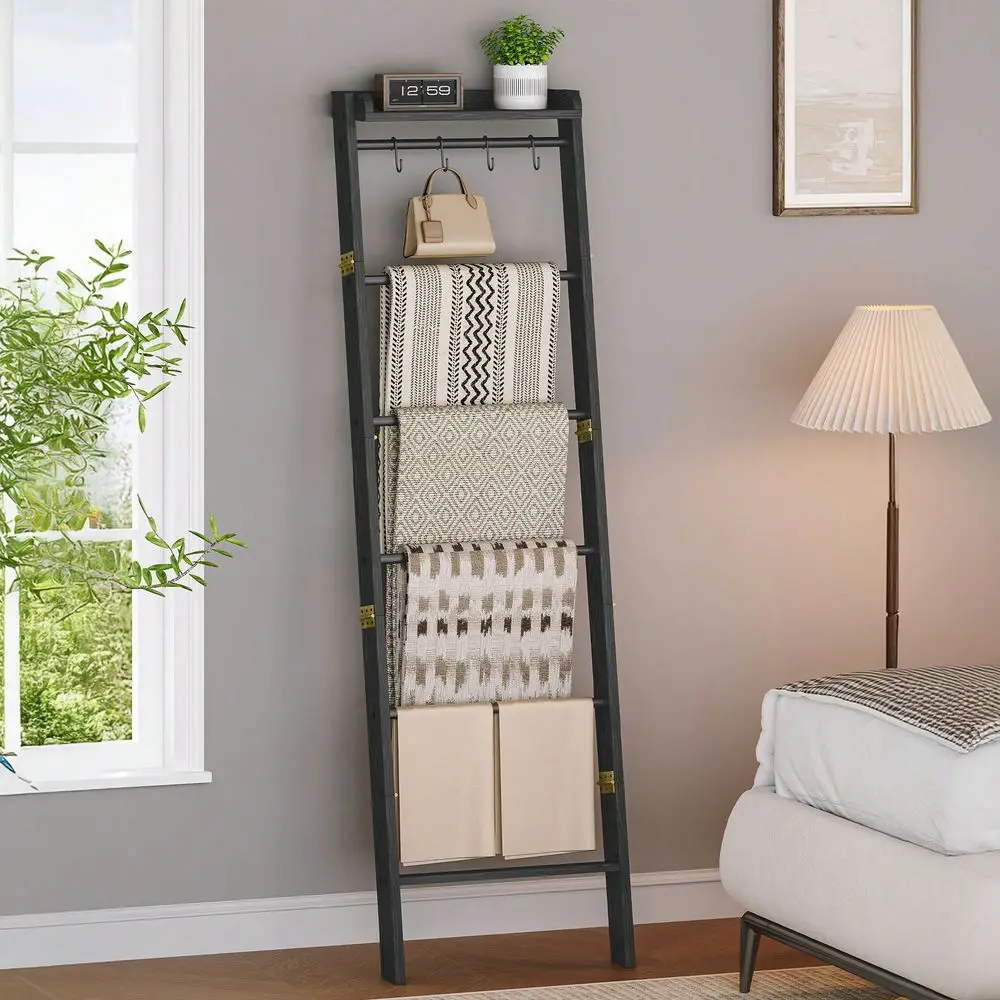 Blanket Ladder Shelf For Living Room, Decorative Quilt Rack With Storage Shelf, 6Tier Farmhouse Ladder Holder Organizer With 4
Blanket Ladder Shelf For Living Room, Decorative Quilt Rack With Storage Shelf, 6Tier Farmhouse Ladder Holder Organizer With 4