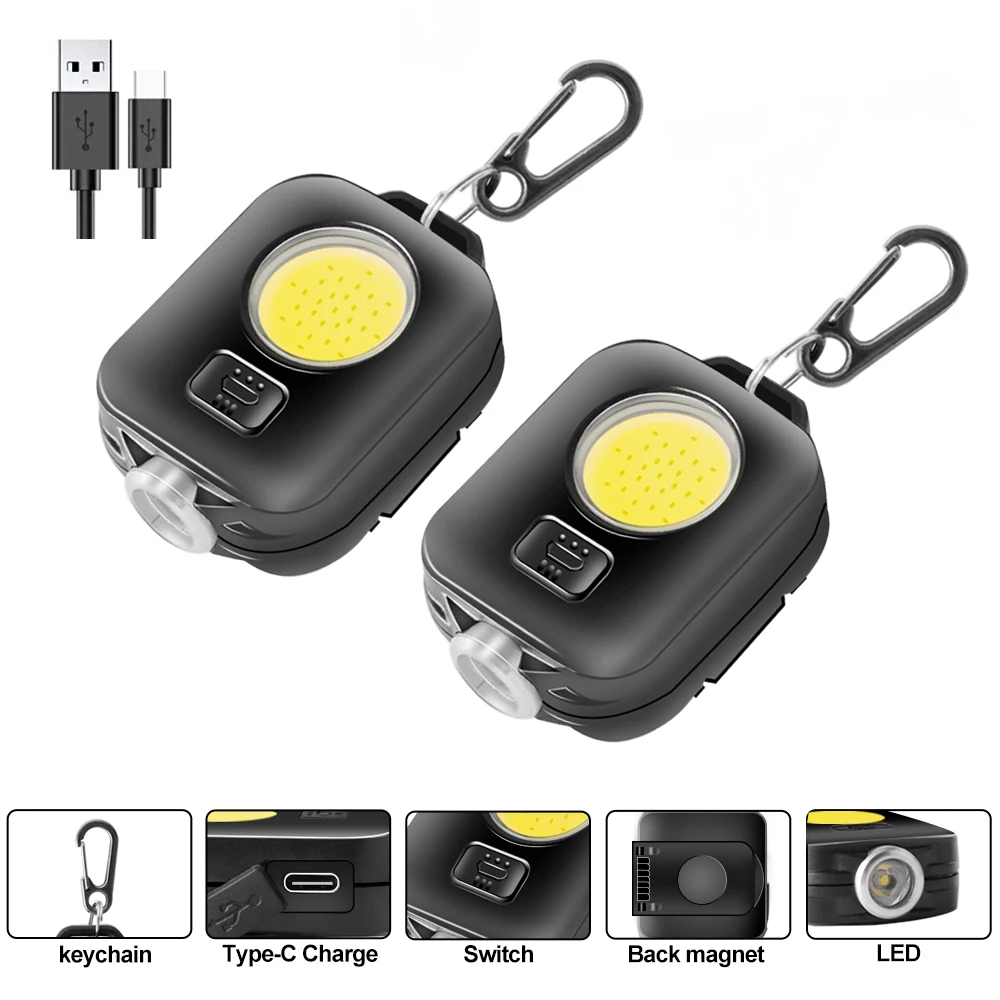 Mini LED Keychain Flashlight Ultra Bright COB Key Ring Torch Light Rechargeable 500mAh Battery Pocket Light For Outdoor Camping
Mini LED Keychain Flashlight Ultra Bright COB Key Ring Torch Light Rechargeable 500mAh Battery Pocket Light For Outdoor Camping
