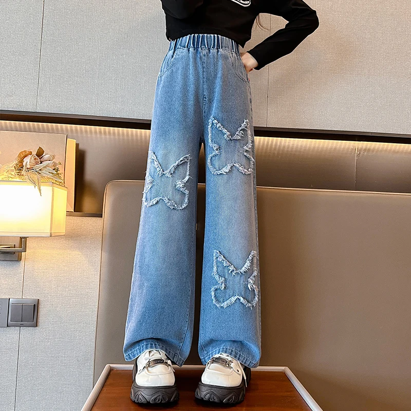 Kids Fashion Slim Fit Jeans with Butterflies for Teens Girls Casual Denim Pants Tweens Child Elegant Butterfly Jeans Trousers
Kids Fashion Slim Fit Jeans with Butterflies for Teens Girls Casual Denim Pants Tweens Child Elegant Butterfly Jeans Trousers