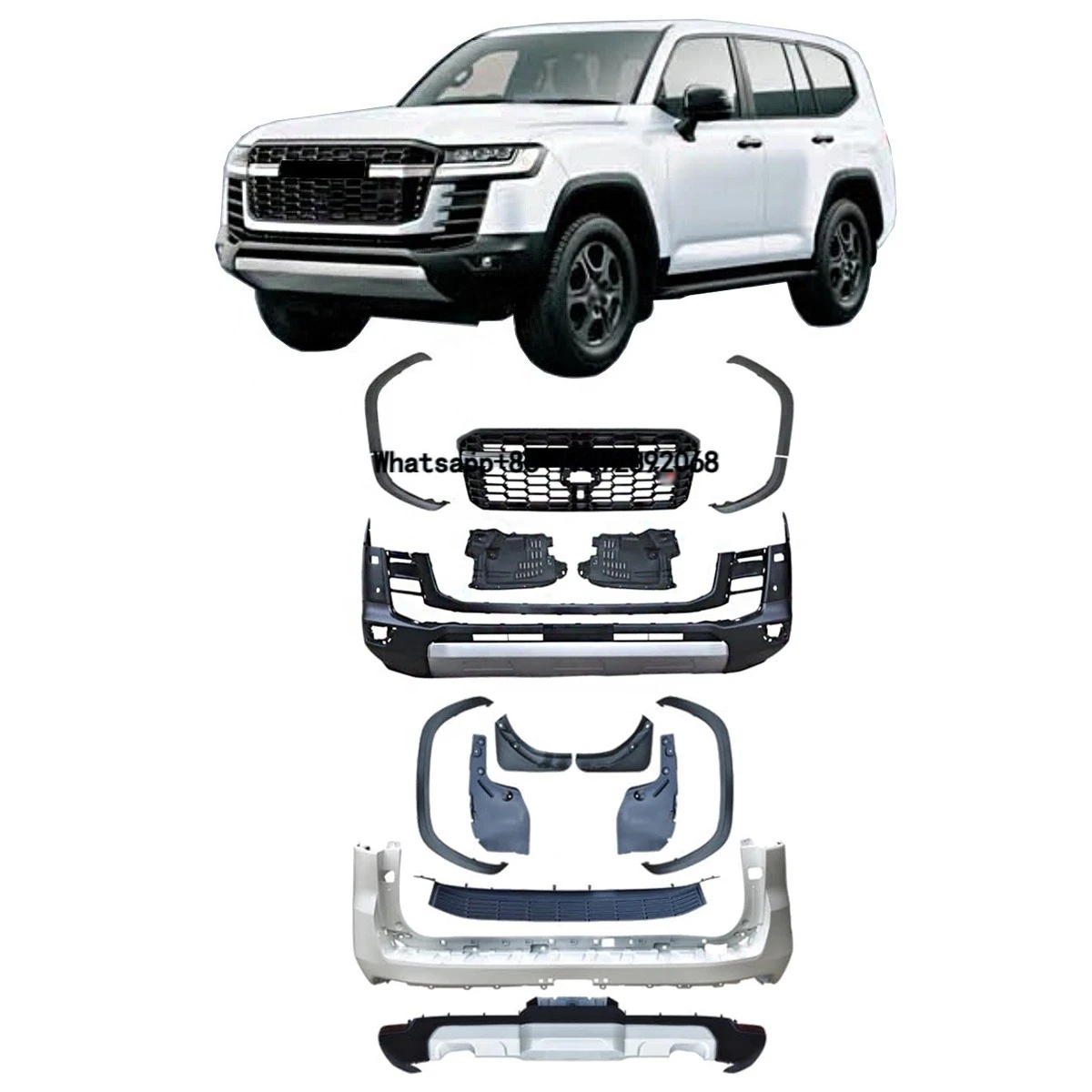 300 LC300 Car Bumpers 2022 Upgrade GR Sport Body Kit with Front and Rear Bumper Include Grille Fog Lamps
300 LC300 Car Bumpers 2022 Upgrade GR Sport Body Kit with Front and Rear Bumper Include Grille Fog Lamps