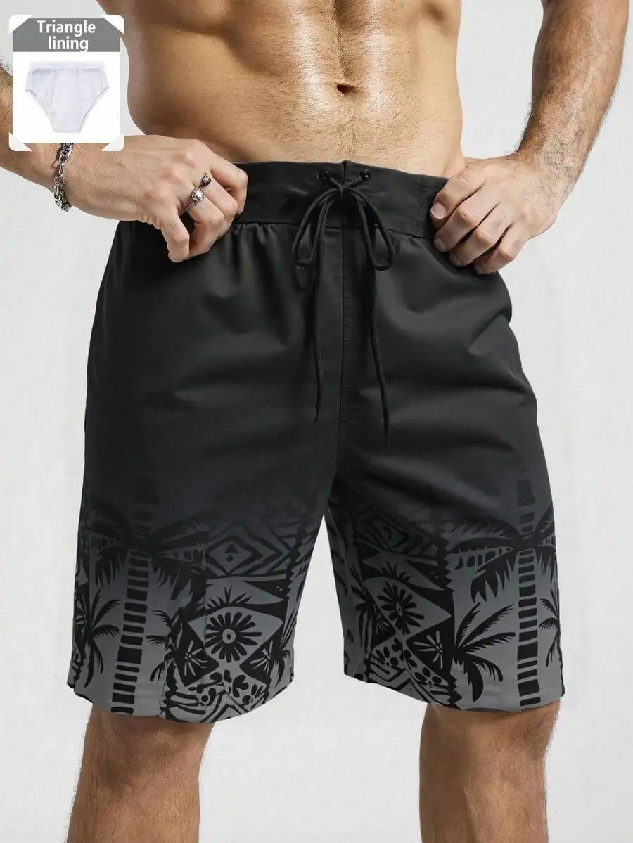 Palasendo Plus Size Men's Palm Tree Print Drawstring Waist Beach Shorts
Palasendo Plus Size Men's Palm Tree Print Drawstring Waist Beach Shorts