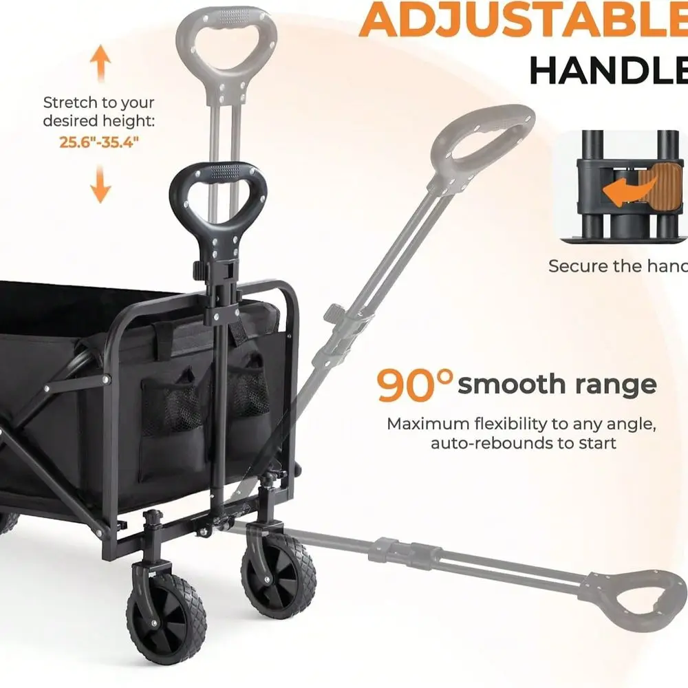 All Terrain Folding Wagon Heavy Duty Collapsible Cart With Large Wheels For Beach Sand Camping Garden
All Terrain Folding Wagon Heavy Duty Collapsible Cart With Large Wheels For Beach Sand Camping Garden