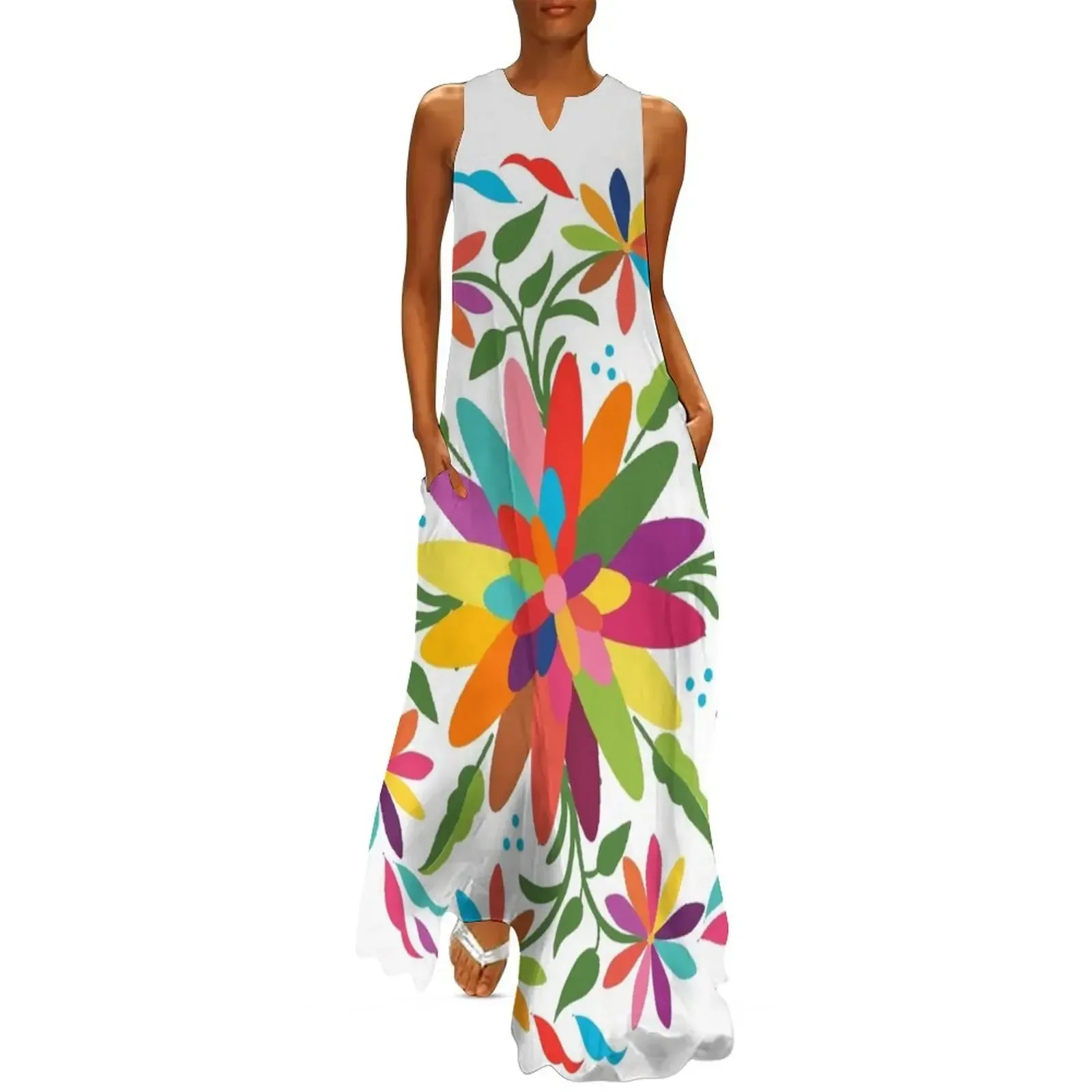 Mexican Otomí Floral Composition by Akbaly Long Dress women's fashion dresses Dress
Mexican Otomí Floral Composition by Akbaly Long Dress women's fashion dresses Dress
