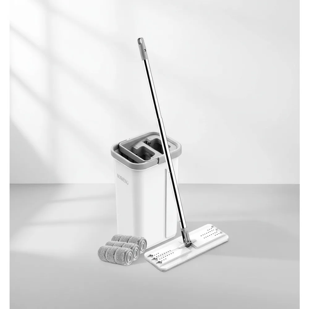 360° Rotatable Flat Mop & Bucket Set with Wringer, 3 Washable Microfiber Pads, Hands-Free Floor Cleaning for All Surfaces
360° Rotatable Flat Mop & Bucket Set with Wringer, 3 Washable Microfiber Pads, Hands-Free Floor Cleaning for All Surfaces
