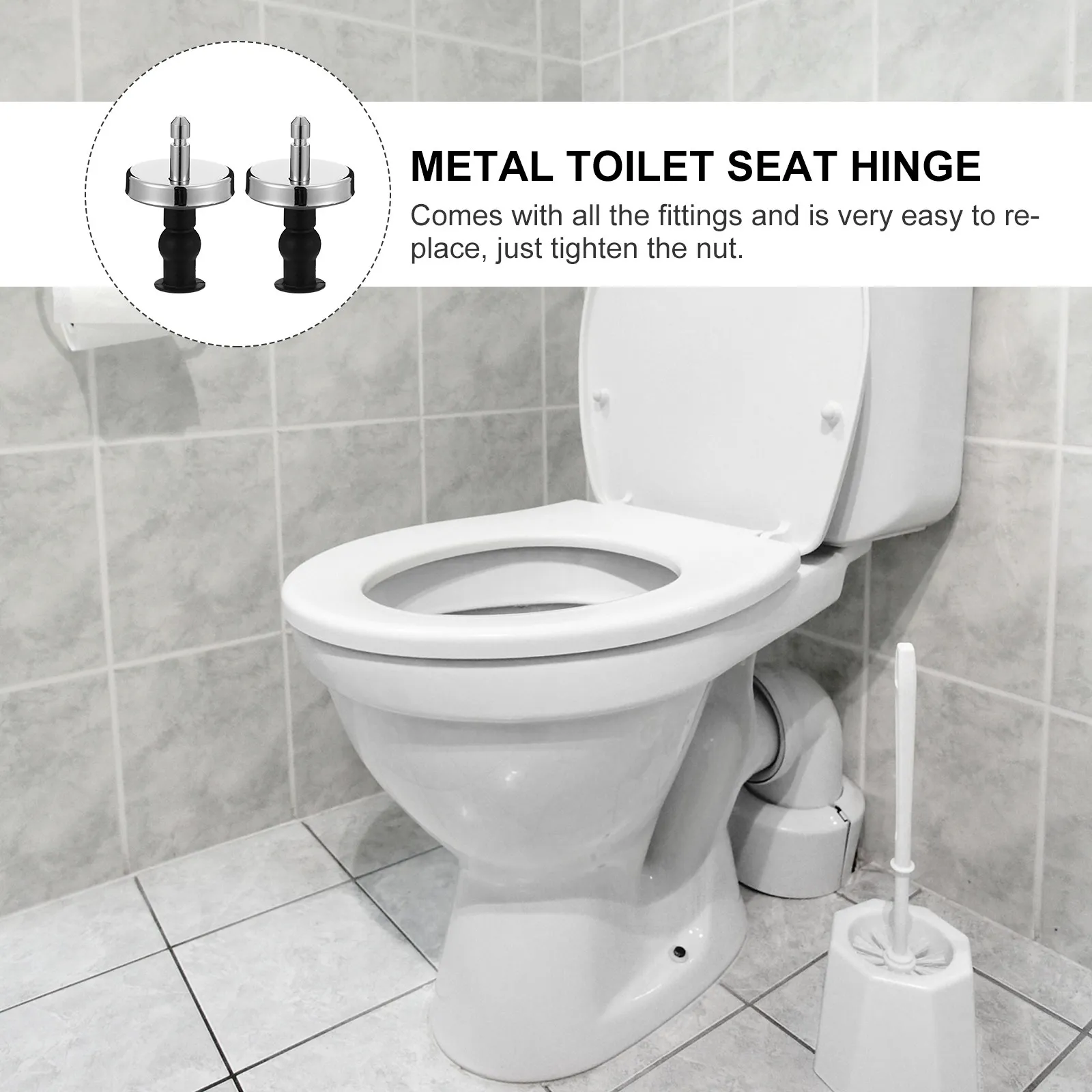 2Pcs Toilet Seat Hinges Strong Metal Replacement for Standard Toilet Cover Repair Easy Install Fixings Accessories
2Pcs Toilet Seat Hinges Strong Metal Replacement for Standard Toilet Cover Repair Easy Install Fixings Accessories