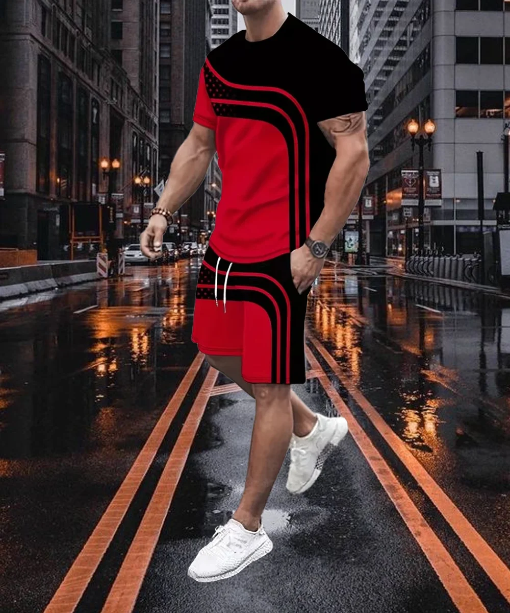 New Summer Men's Suit Outdoor Sports Running Shorts Street Fashion Casual Loose Comfortable T-Shirt Line And Star Print Clothing
New Summer Men's Suit Outdoor Sports Running Shorts Street Fashion Casual Loose Comfortable T-Shirt Line And Star Print Clothing