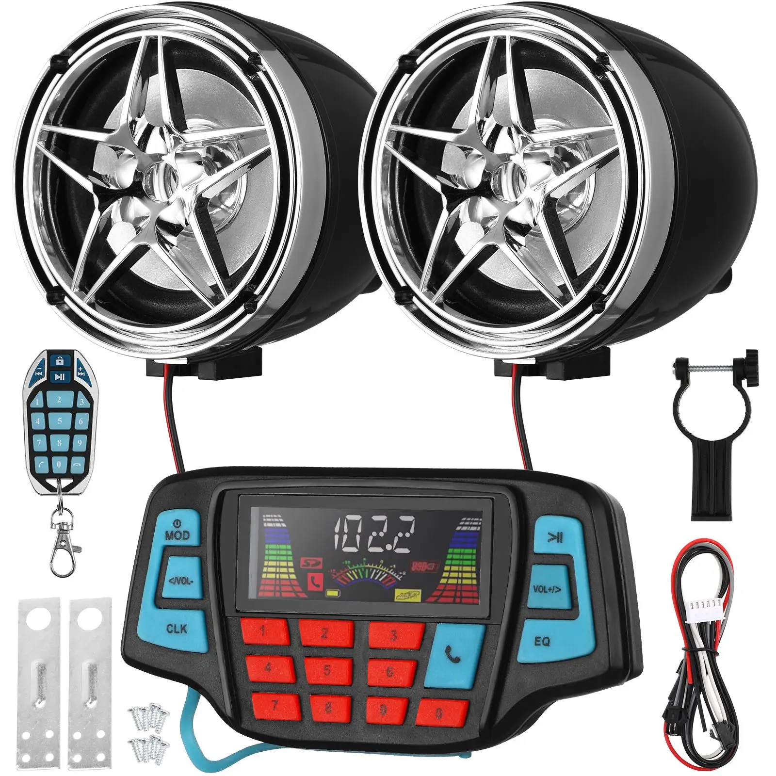 Waterproof Speaker Motorcycle Stereo 528-A Portable Outdoor Car Radio Black Star Durable Sound Quality Easy Install
Waterproof Speaker Motorcycle Stereo 528-A Portable Outdoor Car Radio Black Star Durable Sound Quality Easy Install