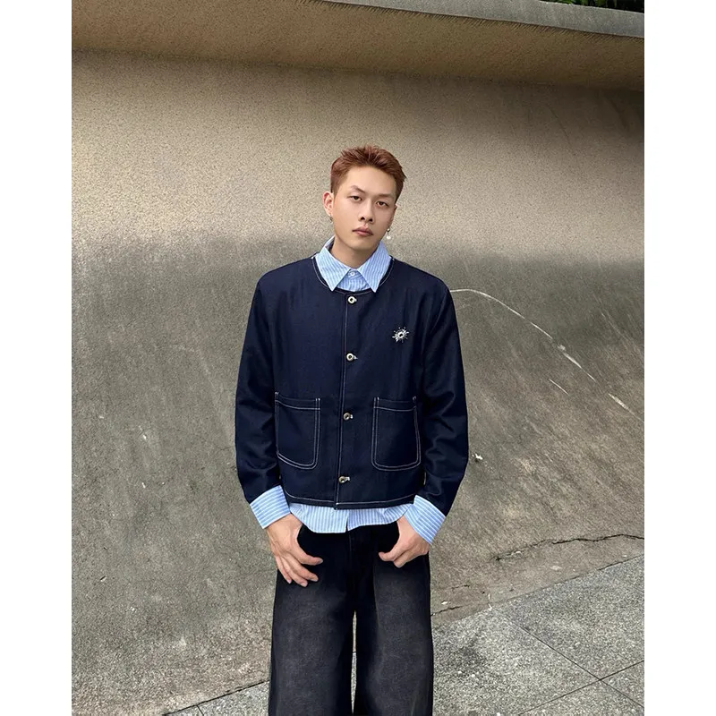 Spring Season Men's ort irt Jaet Patchwork Design Casual Sle Polyester Fabric Loose Fit Long Sve Button Closure
Spring Season Men's ort irt Jaet Patchwork Design Casual Sle Polyester Fabric Loose Fit Long Sve Button Closure