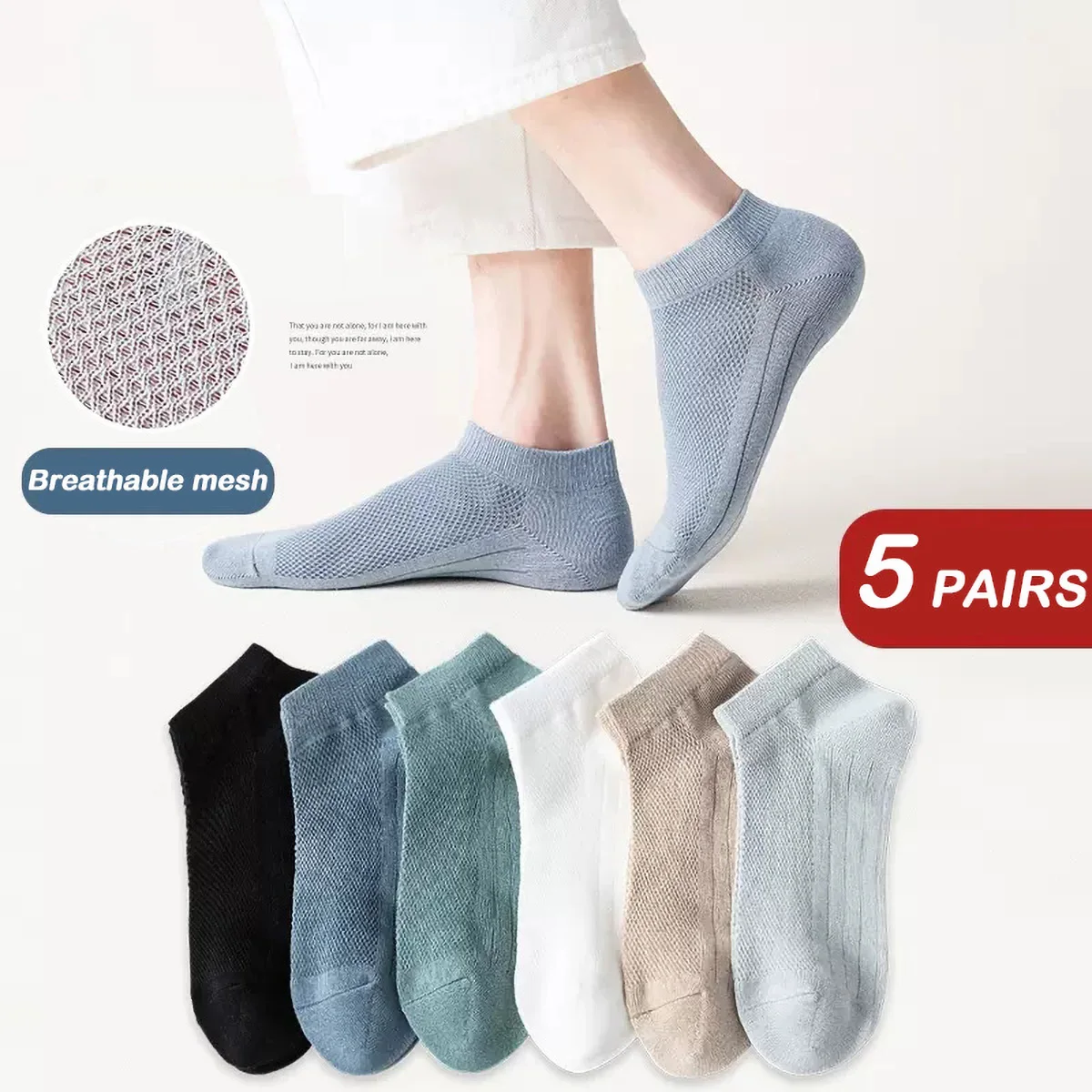 5 Pairs Men Mesh Ankle Socks Summer Thin Fashion Breathable Short Socks Man Comfortable Solid Color Casual Low cut Socks
5 Pairs Men Mesh Ankle Socks Summer Thin Fashion Breathable Short Socks Man Comfortable Solid Color Casual Low cut Socks