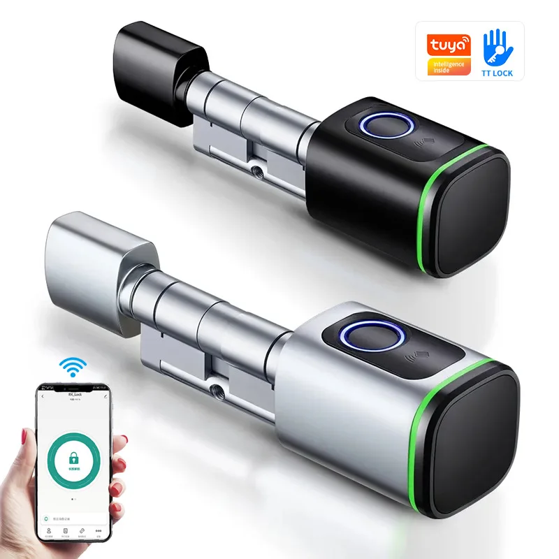 Tuya BLE Fingerprint Smart Cylinder Lock Electronic Door Locks with Password Digital RFID Card APP Keys Unlock for Home Hotel
Tuya BLE Fingerprint Smart Cylinder Lock Electronic Door Locks with Password Digital RFID Card APP Keys Unlock for Home Hotel