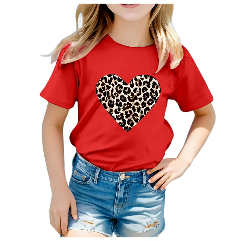 INS Girls Leopard Print Love Pattern Girls Round Neck T-shirt Kids Casual Summer Wear Kids Clothes
INS Girls Leopard Print Love Pattern Girls Round Neck T-shirt Kids Casual Summer Wear Kids Clothes