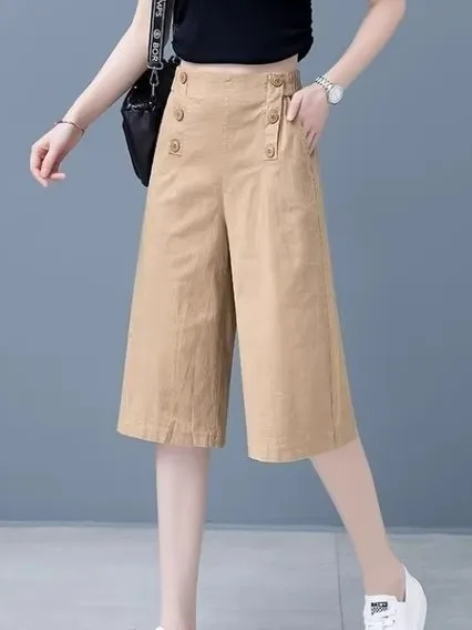 High Waist Cotton Work Pants Women's Casual Loose Straight Leg Seven-Foot Mid-Pants Summer New Style plus Size Small Figure
High Waist Cotton Work Pants Women's Casual Loose Straight Leg Seven-Foot Mid-Pants Summer New Style plus Size Small Figure