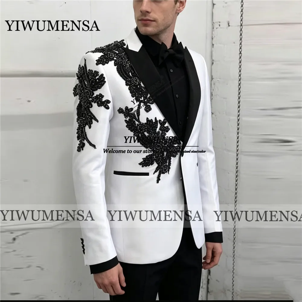 Exclusive Suit Men For Wedding Slim Fit Black Peaked Lapel Appliques Prom Blazer Customized Groom Tuxedo Beaded 2pcs Man Outfits
Exclusive Suit Men For Wedding Slim Fit Black Peaked Lapel Appliques Prom Blazer Customized Groom Tuxedo Beaded 2pcs Man Outfits