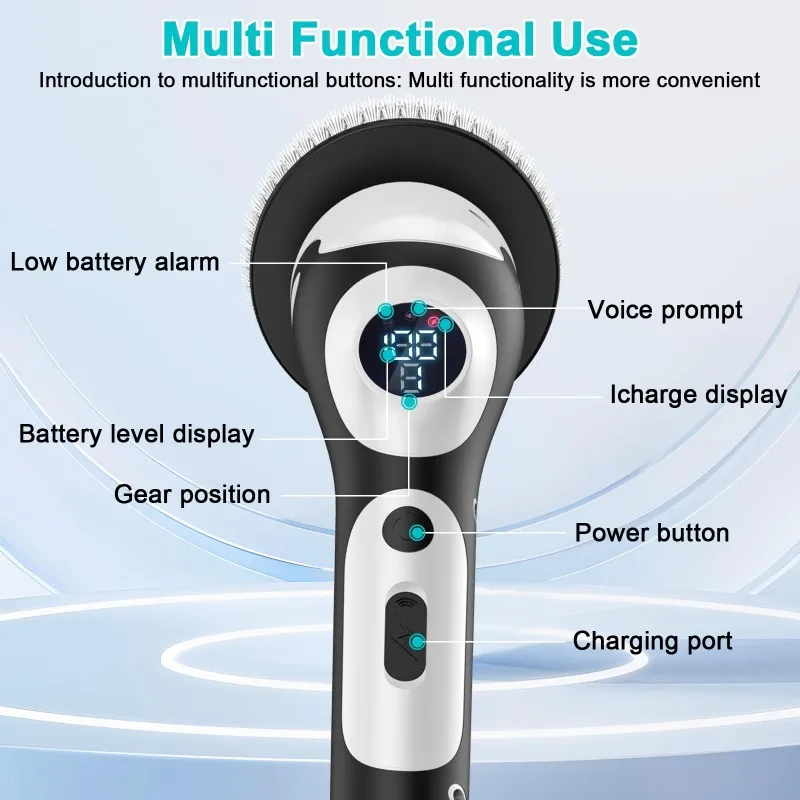 Voice Controlled Electric Rotating Cleaning Brush, Multifunctional Electric Mop With,Dry& Wet Mopping-9 Brush Heads Included
Voice Controlled Electric Rotating Cleaning Brush, Multifunctional Electric Mop With,Dry& Wet Mopping-9 Brush Heads Included