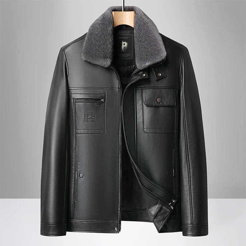 High Quality Winter Leather Jacket for Men Imitation Fur Collar Casual Business Leather Jackets Thick Warm Streetwear Overcoat
High Quality Winter Leather Jacket for Men Imitation Fur Collar Casual Business Leather Jackets Thick Warm Streetwear Overcoat