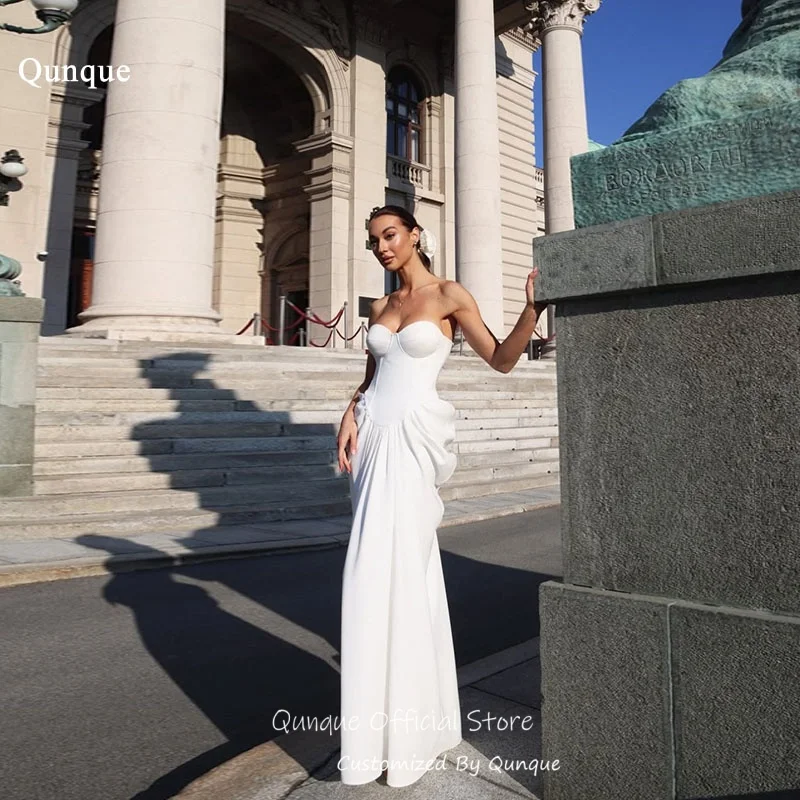 Qunque Graceful Sweetheart Evening Dress Satin Sleeveless Robes De Soirée Ruffled Back Zipper Vestidos Para Mujer Customized
Qunque Graceful Sweetheart Evening Dress Satin Sleeveless Robes De Soirée Ruffled Back Zipper Vestidos Para Mujer Customized