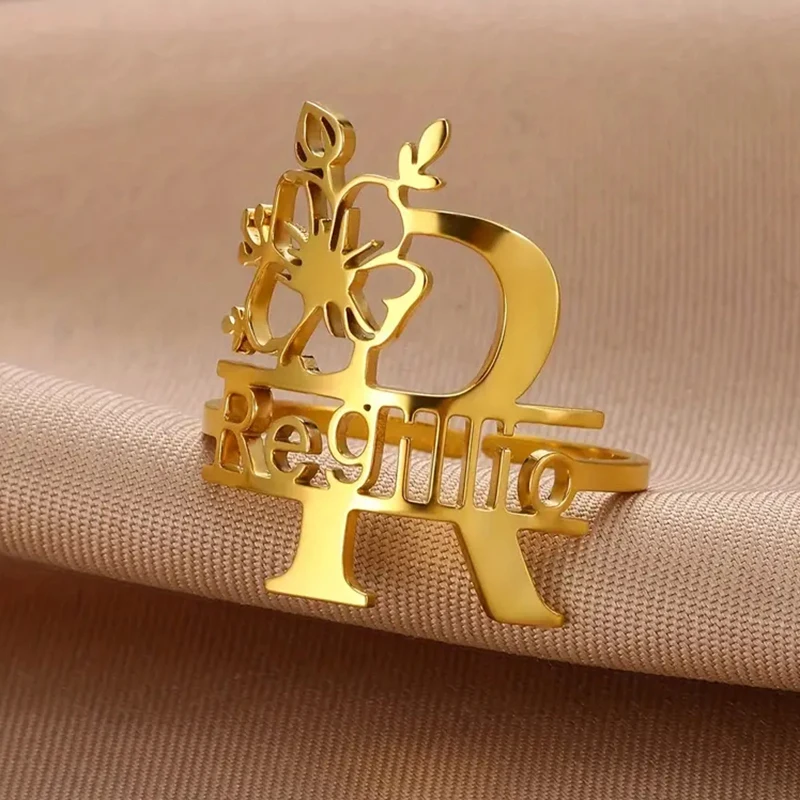 Treebud Customized Flower Name Rings Stainless Steel Personalized Capital Letters Adjustable Open Ring For Women Jewelry Gifts
Treebud Customized Flower Name Rings Stainless Steel Personalized Capital Letters Adjustable Open Ring For Women Jewelry Gifts